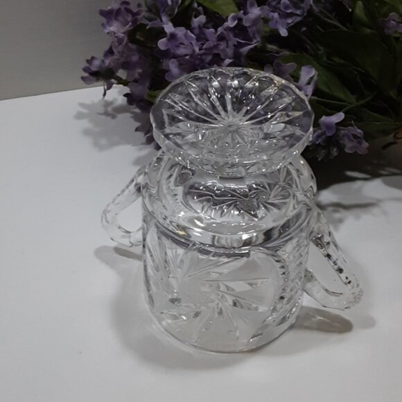 Pinwheel Crystal Footed Sugar Bowl Buzzstar Vintage - Picture 8 of 9